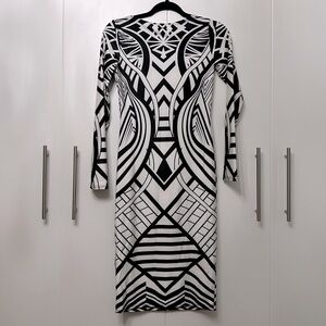 The black and white colour trend dress, vintage dress, long sleeve midline. Zara